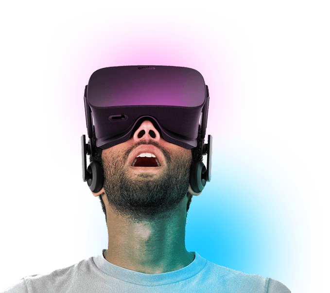 Person experiencing Digital Twin with VR headset